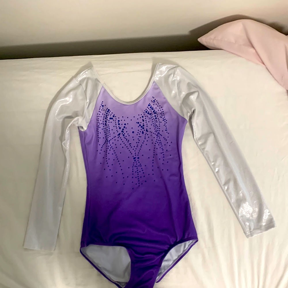 Purple ombré gymnastics leotard